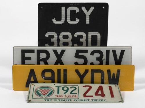NUMBERPLATES: A collection of British and Australian number plates. Targa Tasmania plates.
