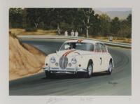 BOB JANE: A superb large high quality limited edition print of Bob Jane by Martin de Lang. Signed by Artist and Bob Jane. L.E 6/250. Measures 60 cm H, 80.5 cm W