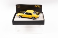 HOLDEN: A Trax Opal Series 1973 Holden Monaro GTS sedan in yellow with black stripes