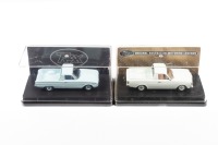 FORD: Two TRAX 1:43 scale models of the XL Falcon Ute in light blue and XW Falcon Ute in light blue