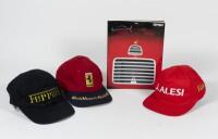 FERRARI: Four Ferrari items. Caps and 1991 Yearbook