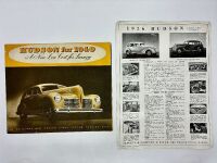 HUDSON: A pair of Sales Brochures featuring the model ranges for 1936 and 1940 [Location: Sydney]