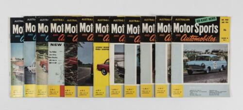 AUSTRALIAN MOTOR SPORTS & AUTOMOBILES: Twelve editions of 'Australian Motor Sports and Automobiles' magazine. Ranging in years from DEC.1960/JAN.1961 (Vol.16, No.1) to JAN.1964 (Vol.19, No.1)