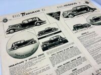 HUDSON: A Sales Brochure for the 1935 Terraplane, a lubrication chart for Terraplane and Hudson 6 models, in addition to a pair of price lists for Terraplane and Eight models [Location: Sydney] - 2