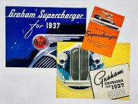 GRAHAM: A group of three Sales Brochures featuring 1937 models and details on their supercharged models [Location: Sydney]