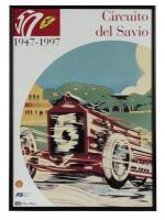 FERRARI ANNIVERSARY: 18 framed posters commemorating Ferrari's 50th Anniversary (1947 - 1997) (70cm high x 50cm wide) - 17
