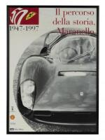 FERRARI ANNIVERSARY: 18 framed posters commemorating Ferrari's 50th Anniversary (1947 - 1997) (70cm high x 50cm wide) - 19