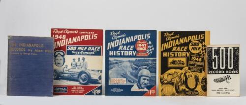 INDIANAPOLIS 500: Five publications relating to Indianapolis 500. Floyd Clymer's Indianapolis Race History - 1946, 1947, 1948