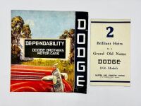 DODGE: A pair of Sales Brochures for the 1936 D2 and D3 models [Location: Sydney]