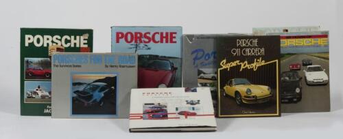 PORSCHE: Eight hardcover books and magazines relating to Porsche