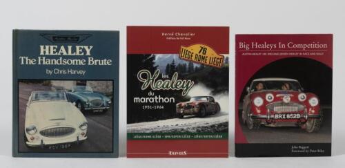 AUSTIN HEALEY: Three books covering Austin Healey. 'HEALEY - The Handsome Brute' hardcover book by Chris Harvey