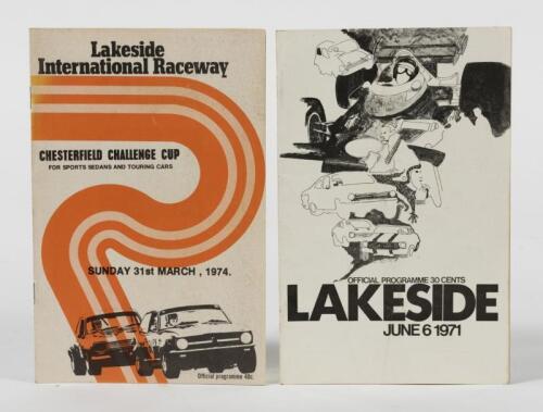 LAKESIDE: Two Lakeside Official Programmes. 1971 & 1974 Official Programmes