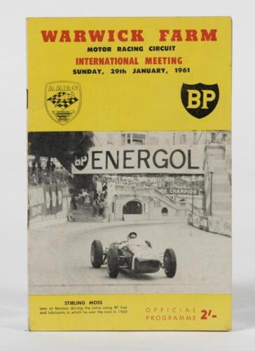 WARWICK FARM: A 'Warwick Farm Motor Racing Circuit International Meeting, Sunday, 29th January, 1961' Official Programme