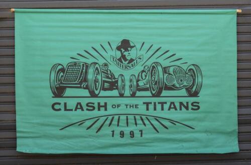 TATTERSALL: A large green double-sided 'TATTERSALL'S CLASH OF THE TITANS' 1997 banner (2.5m wide)