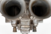 DU6: A pair of rare sandcast twin chock SU 'DU6' carburettors with fitted manifold believed to fit 2-litre FPF engine - 6