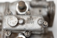 DU6: A pair of rare sandcast twin chock SU 'DU6' carburettors with fitted manifold believed to fit 2-litre FPF engine - 8