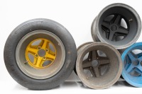 Five circa 1970s Brabham rear racing wheels of varying sizes - 2
