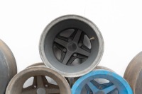 Five circa 1970s Brabham rear racing wheels of varying sizes - 4