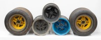 Five circa 1970s Brabham rear racing wheels of varying sizes - 7