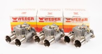 Three NOS Weber 45 DCOE 9 carburettors (product code 1960001700), made in Spain