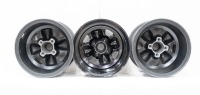 RACING WHEELS: Three 'wobbly' racing wheels to suit Brabham, two are nine inch width and one is eight inch width - 6