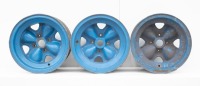RACING WHEELS: Three magnesium early 'wobbly' racing wheels, nine inch width