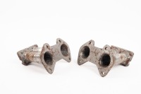 MANIFOLDS: Two small hand fabricated inlet manifolds to suit Weber carbs, intake width 3.6cm - 3