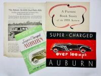 AUBURN: A group of three Sales Brochures featuring models for the 1935 and 1936 model years and a double-sided article from The Motor featuring the Six [Location: Sydney]