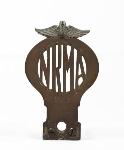 NRMA: A brass NRMA car badge. Numbered '25713'