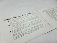 TRIUMPH: A pair of Sales Brochures for the Gloria [Location: Sydney] - 3