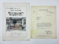 BROUGH SUPERIOR: A Sales Brochure for the 1937 3.5-litre, together with a letter from the factory dated March 1938 [Location: Sydney]