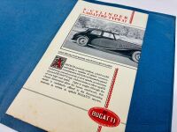BUGATTI: A folder containing two brochures for the Type 57 and 57S, together with three single page magazine articles [Location: Sydney] - 2