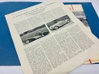 BUGATTI: A folder containing two brochures for the Type 57 and 57S, together with three single page magazine articles [Location: Sydney] - 10