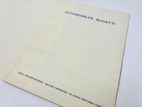 BUGATTI: A Sales Brochure featuring Type 57 models, together with letter from the factory dated October 1937 [Location: Sydney] - 3