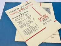 BUGATTI: A folder containing two Sales Brochures for the Type 57 and 57S, together with letter from the factory dated June 1938 [Location: Sydney] - 7