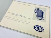 DELAGE: A Sales Brochure for the D6-70, D8-100 and D8-120 models [Location: Sydney] - 2