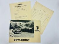 D.K.W.: A Sales Brochure for the F7 together with a price list and letter from the factory dated May 1939 [Location: Sydney]