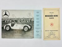 MERCEDES-BENZ: A Sales Brochure for various models including 170, 230, 260 and 540, together with a 1937 price list [Location: Sydney]