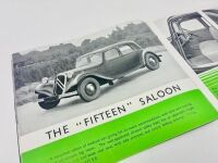 CITR&Ouml;EN: A pair of Sales Brochures for the 12CV and 15CV models, together with a 1938 price list [Location: Sydney] - 12