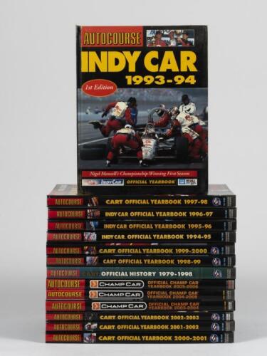 AUTOCOURSE INDY/CART/CHAMP CAR: Fourteen consecutive editions of Autocourse Indy Car/Cart/Champ Car Car Official Yearbooks. Years 1993-94 to 2005-2006