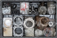 HEWLAND: A double sided plastic case containing Hewland gearbox spare parts and set-up parts, no gears - 3