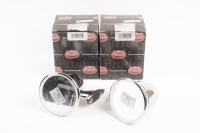 MIRRORS: Two NOS Tex Automotive stainless steel torpedo racing side mirrors (MTR01), lens diameter 8.5cm