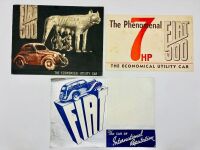 FIAT: A group of three Sales Brochures for the 500 Topolino and 508 models [Location: Sydney]