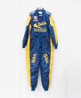 BAR HONDA: A BAR Honda racing suit, dated 2005, in 555 Tobacco blue & gold livery, made by Alpinestars, label marked 'Driver 23 54 LO - Team BAR Honda F1'