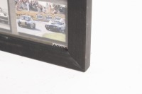 BRYAN THOMSON: A framed and glazed poster featuring Bryan Thomson's Volkswagen Type III Fastback Sport Sedan from the mid 1970s. Images by Autopics. Measures 34.5cm high, 50cm wide overall. - 2