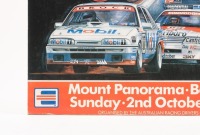 BATHURST 1988: A Bathurst 1988 Tooheys 1000 event poster, mounting to thick card, measures 73cm high, 42cm wide - 2