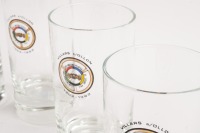 GRAND PRIX DRIVERS ASSOCIATION: A six drinking glass set celebrating the 20th anniversary of the Des Anciens Pilotes de Grand Prix Club International (Grand Prix Drivers Association), all 14cm high - 3