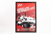 MONACO: A framed and glazed 2007 Formula One Monaco Grand Prix event poster, measures 63cm high, 43cm wide.
