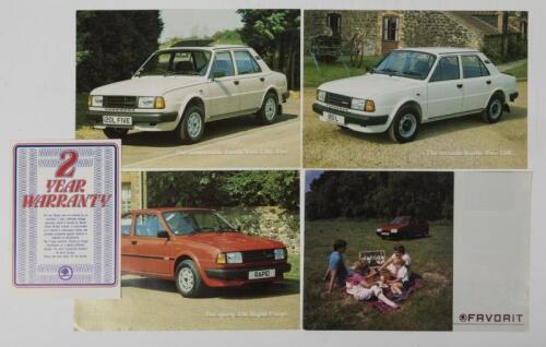 SKODA: A group of late 1980's Skoda sales brochures. Estelle, Favorit sales brochures