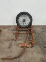 SIDECAR: A Goulding sidecar frame with wheel and mudguard believed to be a Dusting sidecar guard - 7
